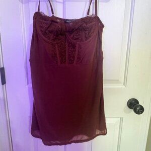 NEW Urban Outfitters Modern Love Lace Bustier Mini Dress L Brown